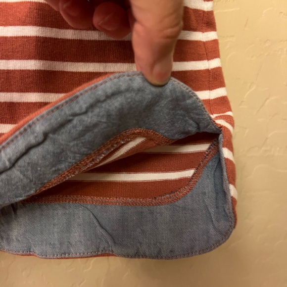 Ann Taylor LOFT Sienna Brown & Cream Striped Knit Mini Shift Dress - Picture 10 of 16